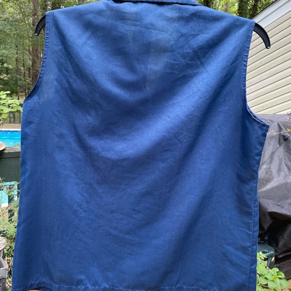 🤩 4/$25 Ship’n Shore Navy Blue Sleeveless Blouse - Picture 5 of 8